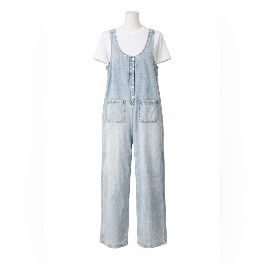 Light Blue Denim Women's Overalls Jeans